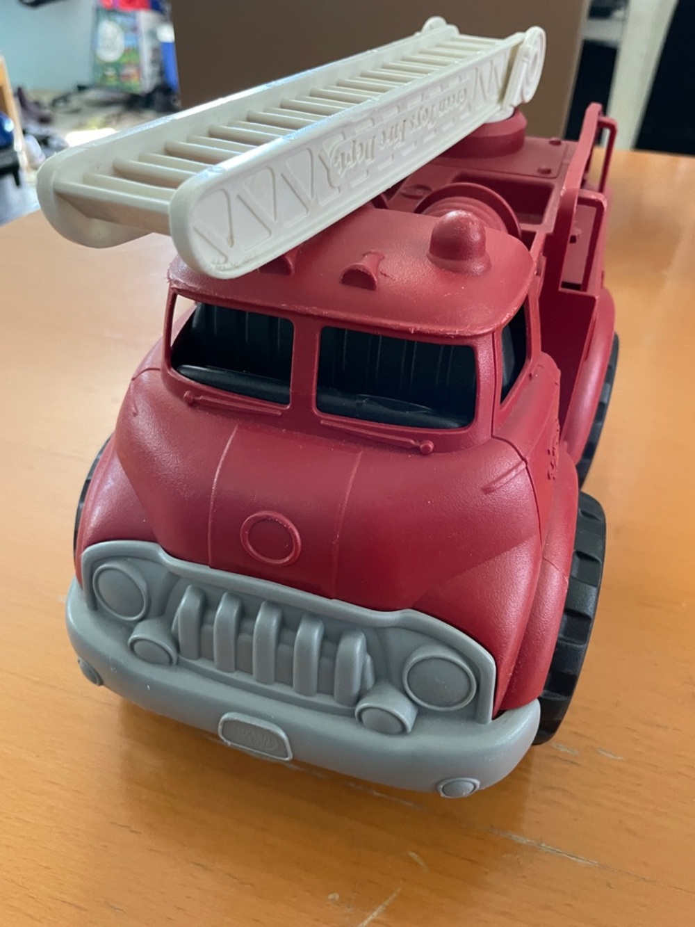 Classic Red Kids Fire Truck Toy with White Ladder